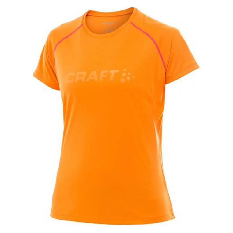 CRAFT Active Run SS Tee Women Laufshirt Damen tiger/hibiscus